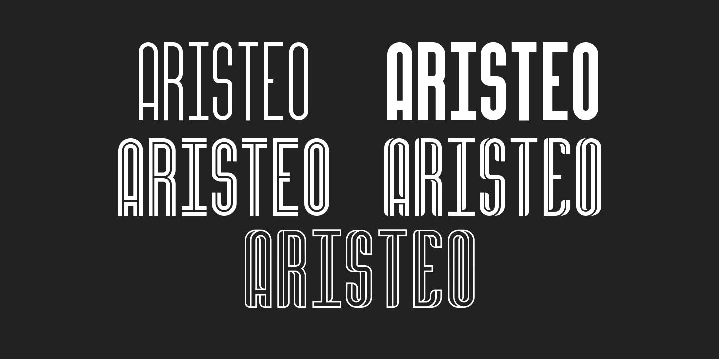 Ejemplo de fuente Aristeo Bold Italic Solid